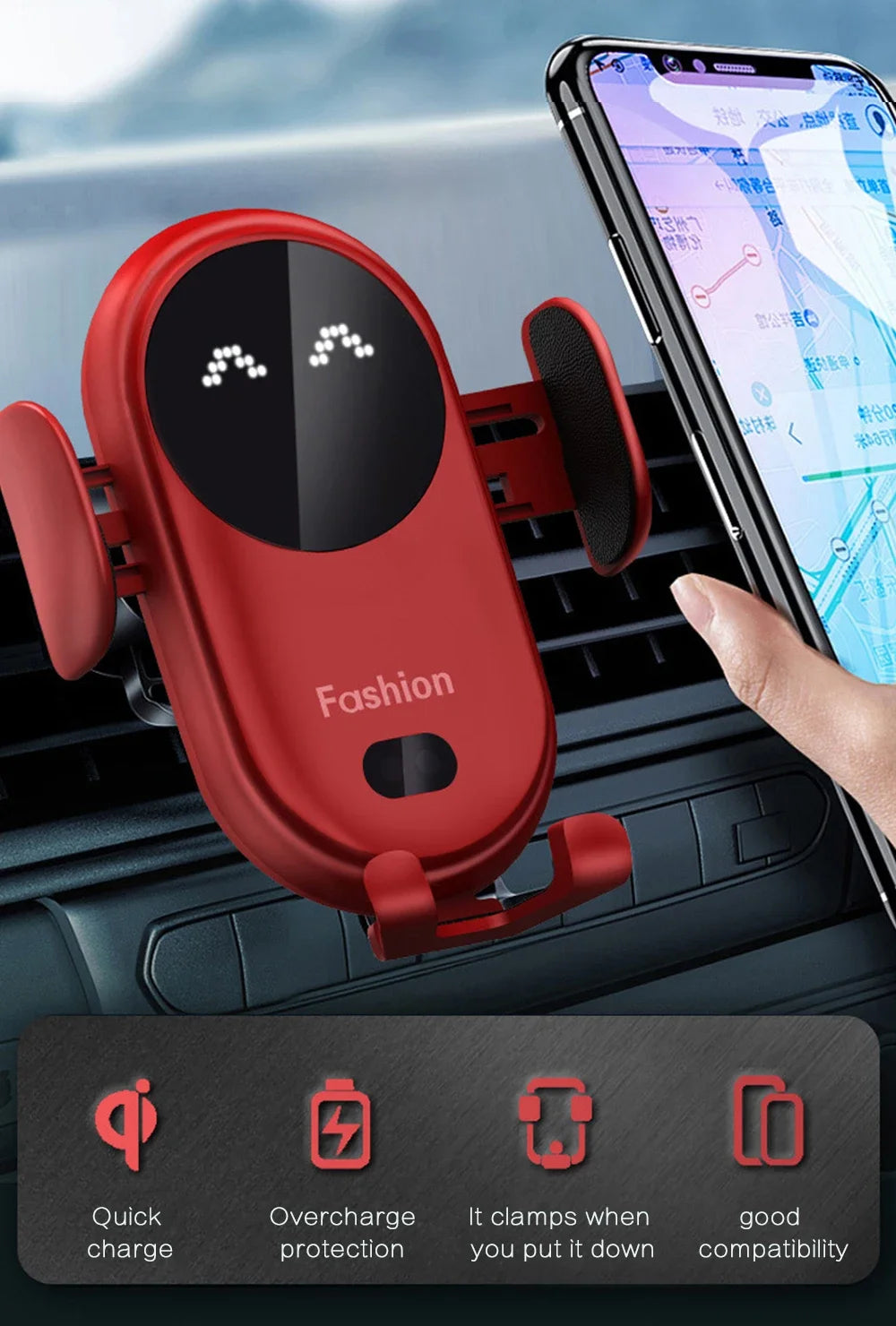 Smart Car Wireless Charger Phone Holder