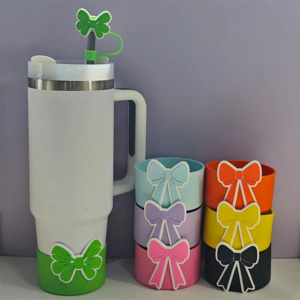 Elegant Bowknot Silicone Boot – Chic Protection for Stanley, Hydroflask & More