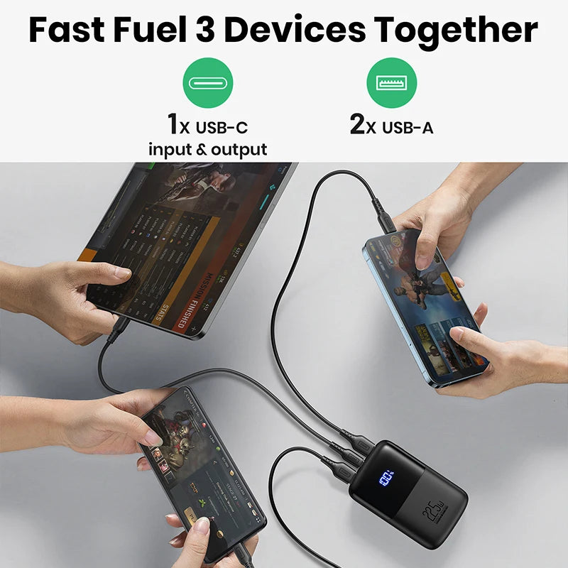 Power Bank 10000mAh, 3-Port Design
