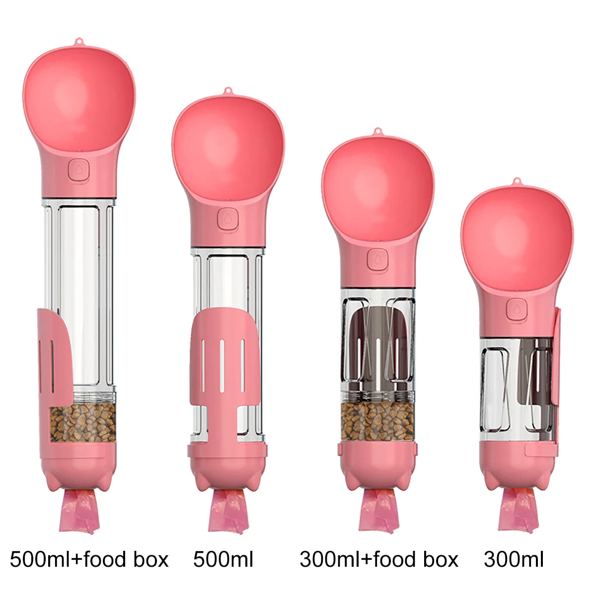 3-in-1 Portable Pet Water Bottle & Feeder – Drink, Food & Poop Dispenser for Dogs