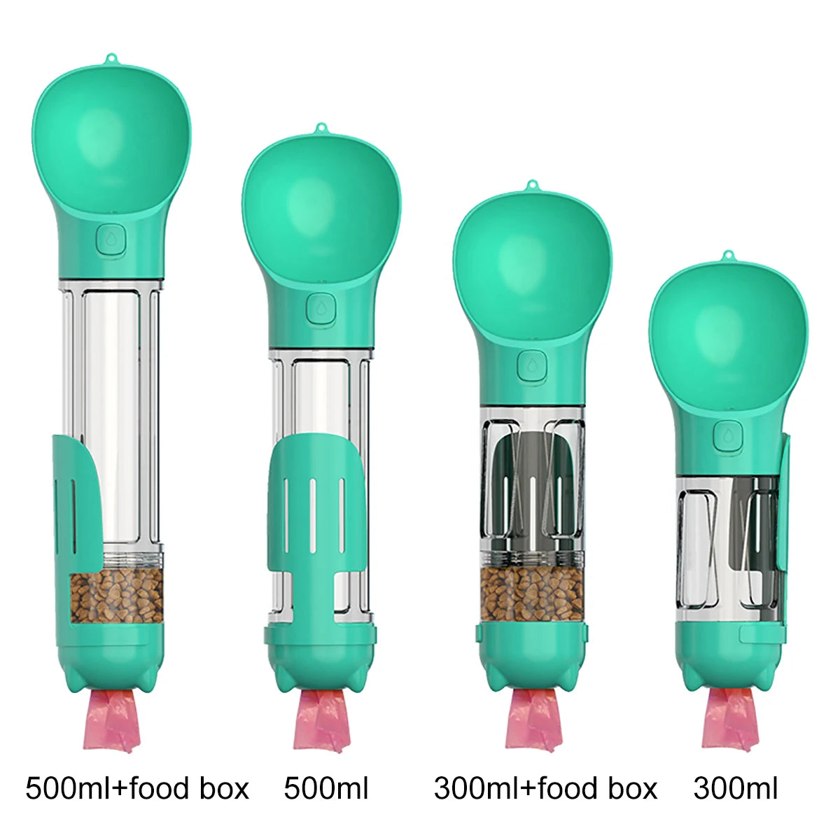 3-in-1 Portable Pet Water Bottle & Feeder – Drink, Food & Poop Dispenser for Dogs