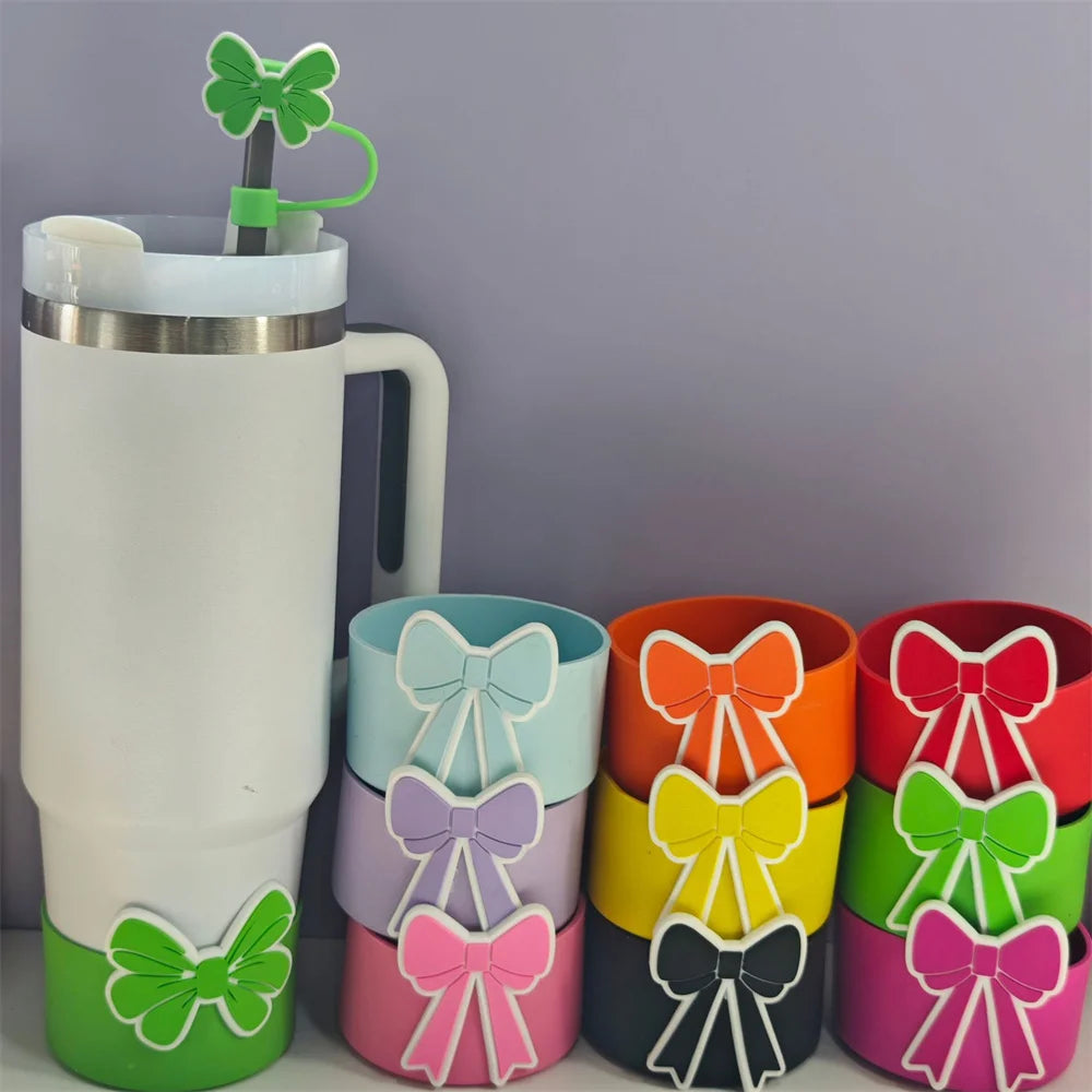 Elegant Bowknot Silicone Boot – Chic Protection for Stanley, Hydroflask & More