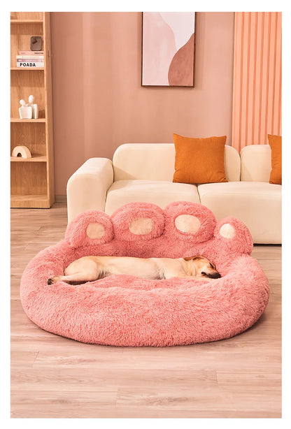 Fluffy Dog Bed  Cozy Sofa Basket for Dogs & Cats with Blanket