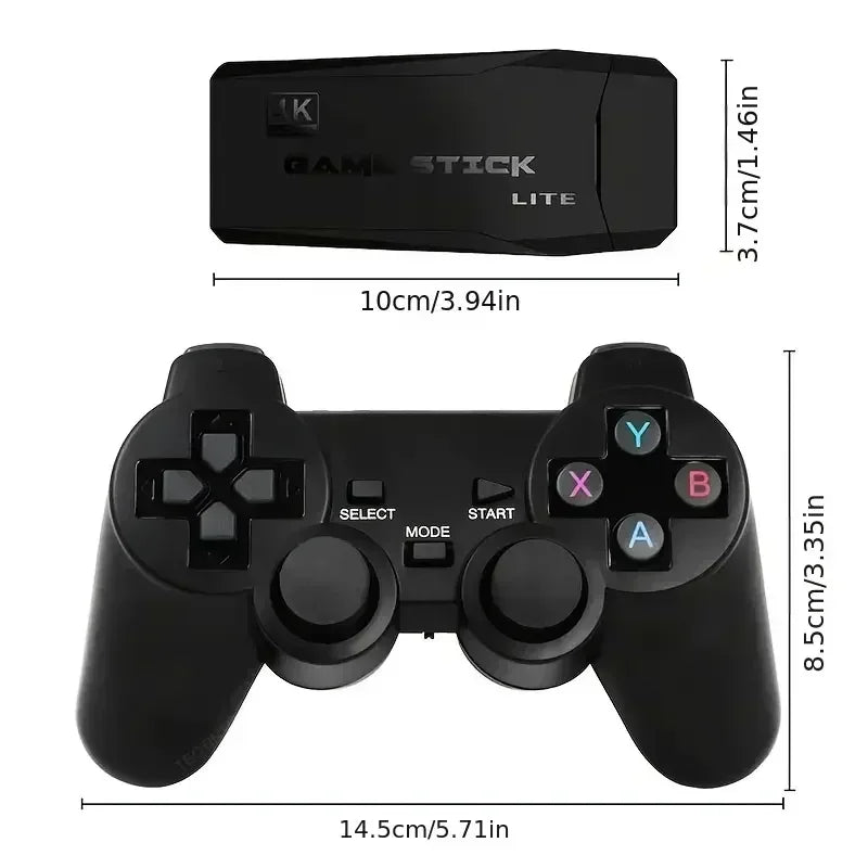 Game Stick Wireless - 4K Retro Console with 10,000 Games & 64GB