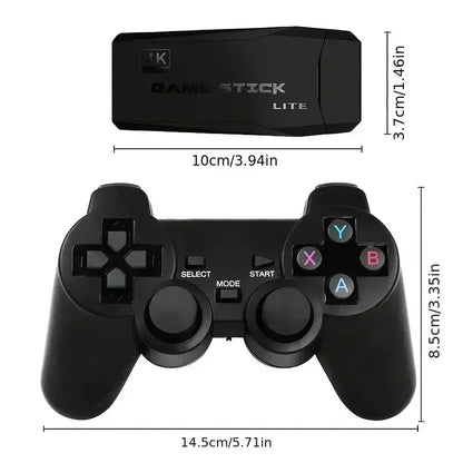 Game Stick Wireless - 4K Retro Console with 10,000 Games & 64GB