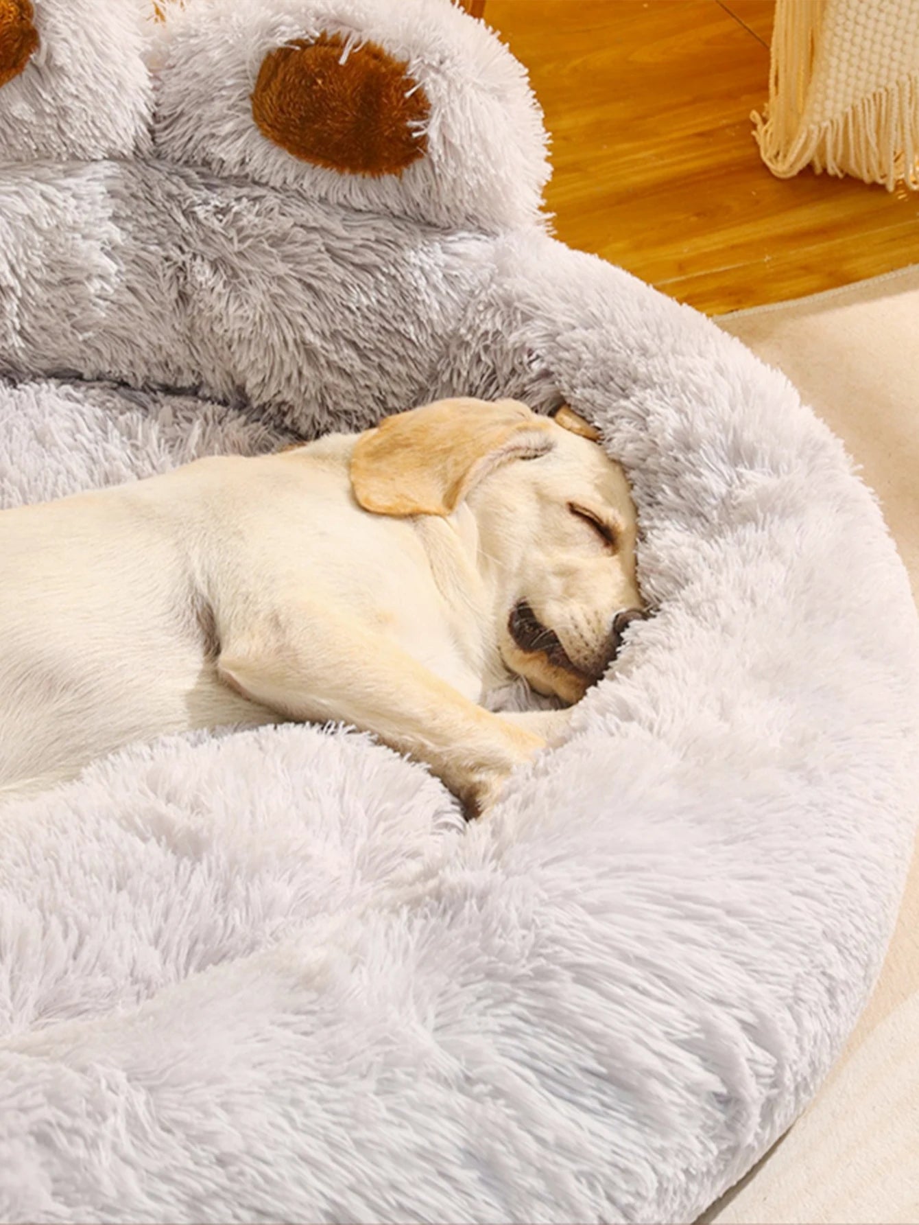 Fluffy Dog Bed  Cozy Sofa Basket for Dogs & Cats with Blanket