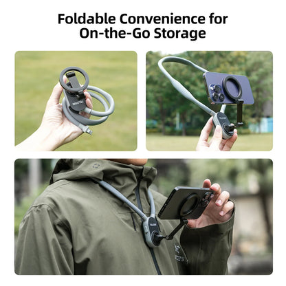 TELESIN Magnetic Neck Silicone Mount Quick Release Hold for IPhone 15 14 13 12 11 10 SAMSUNG HUAWEI XIAOMI Phone Accessories
