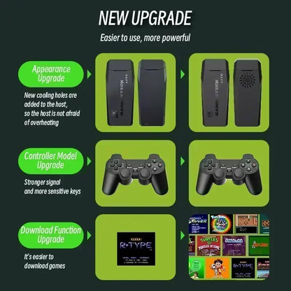 Game Stick Wireless - 4K Retro Console with 10,000 Games & 64GB