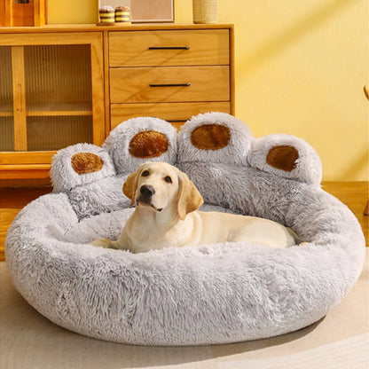 Fluffy Dog Bed  Cozy Sofa Basket for Dogs & Cats with Blanket