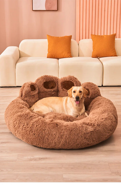 Fluffy Dog Bed  Cozy Sofa Basket for Dogs & Cats with Blanket