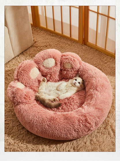 Fluffy Dog Bed  Cozy Sofa Basket for Dogs & Cats with Blanket