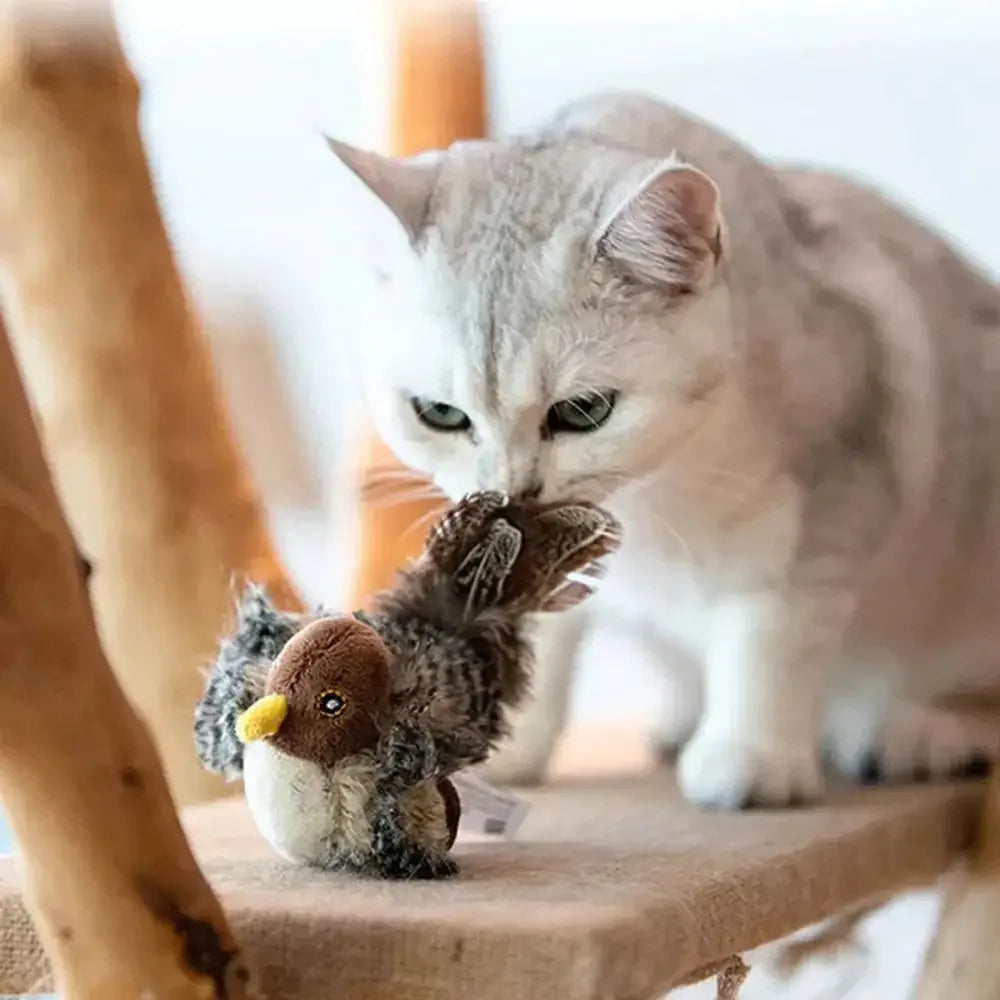 Interactive Bird Toy for Cats with Sound and Catnip