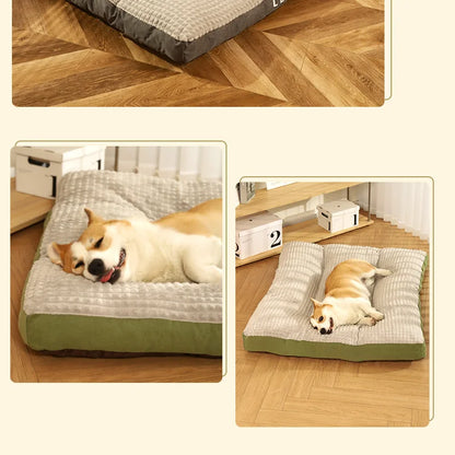 Warm Dog Bed – Soft Fleece Blanket & Detachable Cushion for Pets
