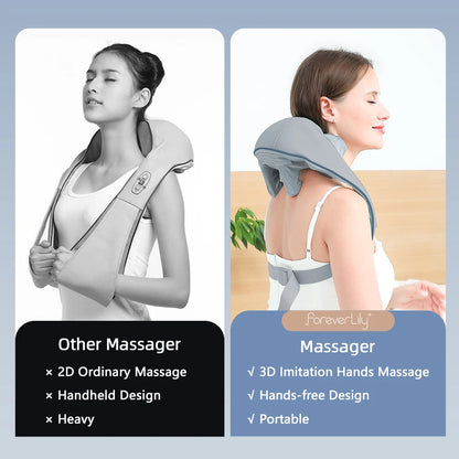 Wireless Neck & Shoulder Massager – Brushless Motor, Kneading Massage Shawl