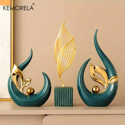 Aura Sculpture: Ceramic Art Piece with Ambient LED Glow