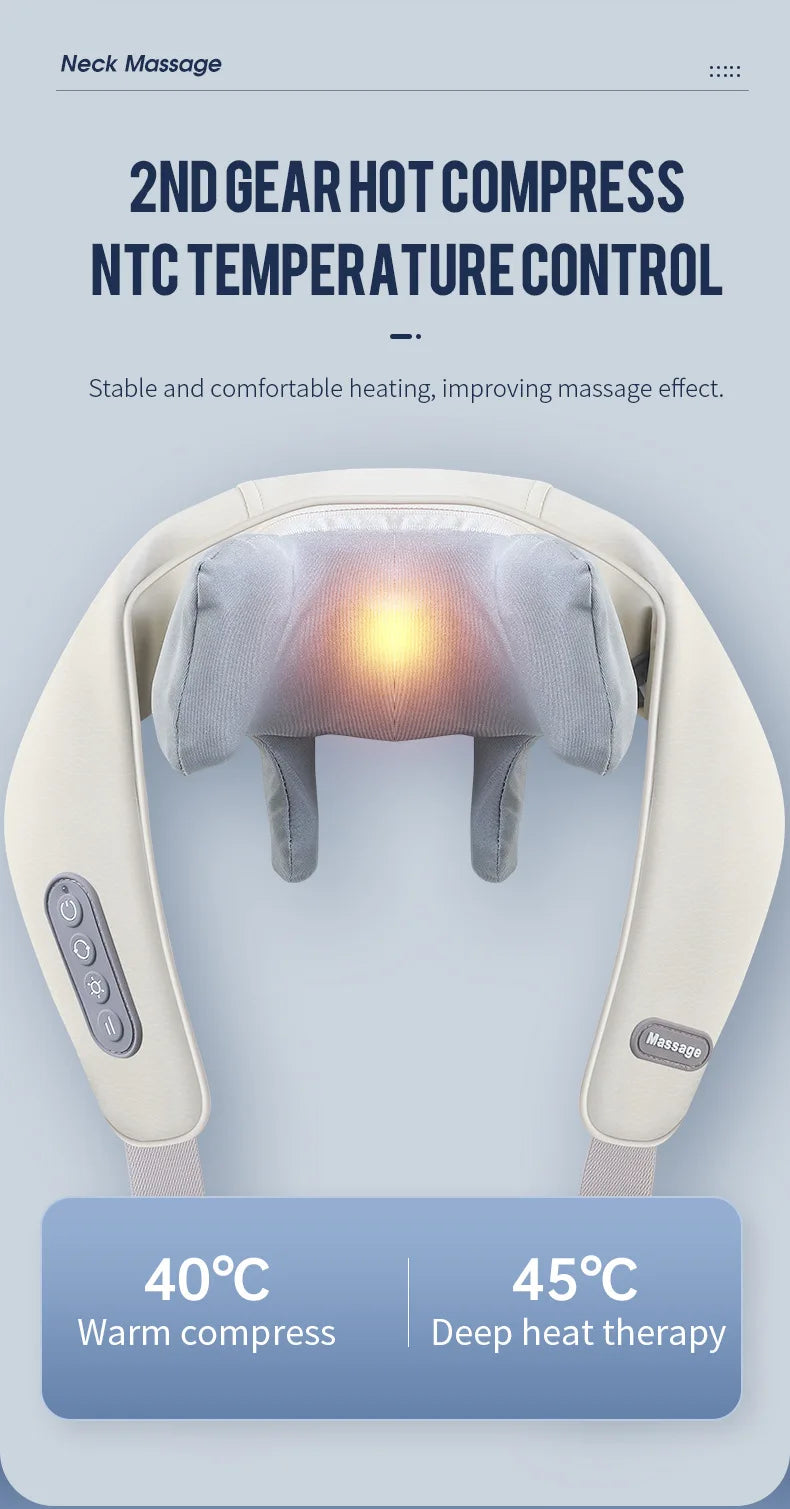 Wireless Neck & Shoulder Massager – Brushless Motor, Kneading Massage Shawl
