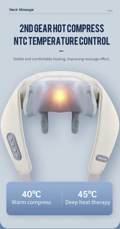 Wireless Neck & Shoulder Massager – Brushless Motor, Kneading Massage Shawl