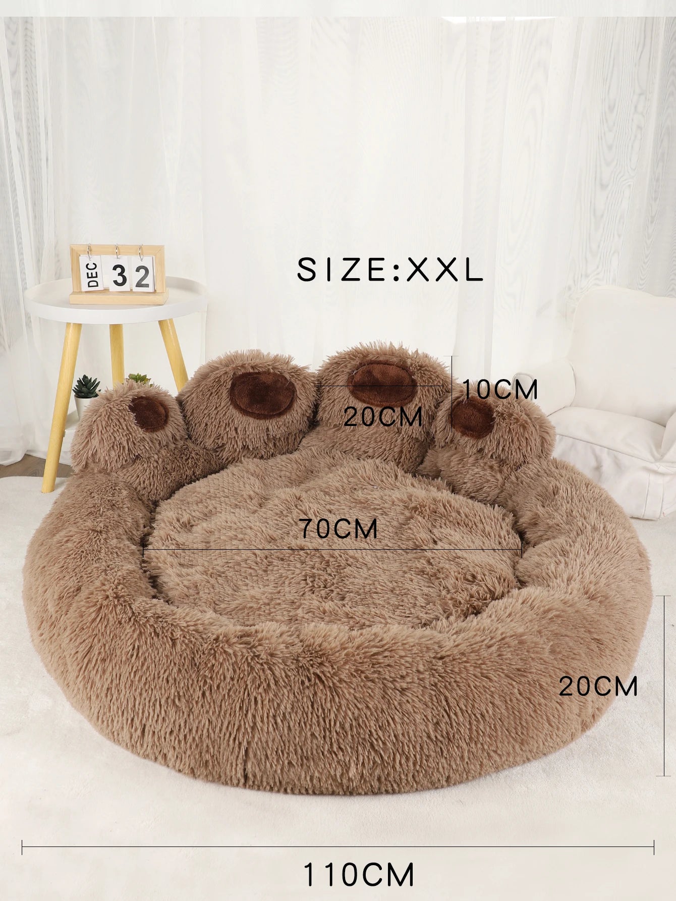 Fluffy Dog Bed  Cozy Sofa Basket for Dogs & Cats with Blanket