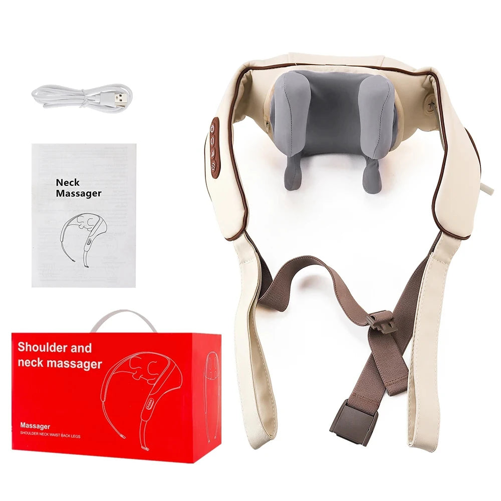 Wireless Neck & Shoulder Massager – Brushless Motor, Kneading Massage Shawl