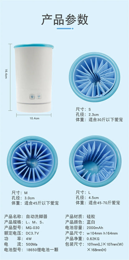 Automatic Foot Washer – Portable Pet Paw Cleaner for Dogs & Cats, Low Noise