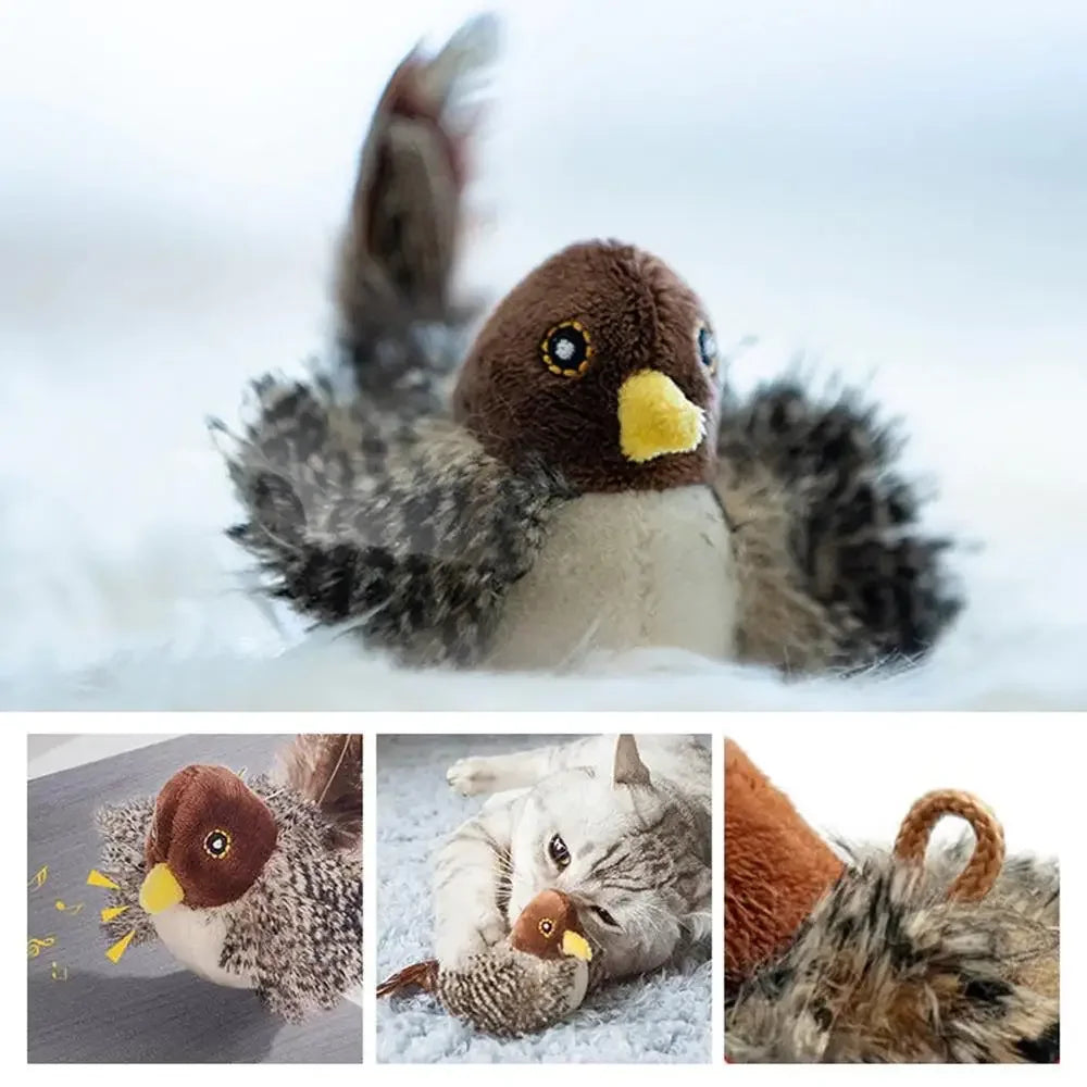 Interactive Bird Toy for Cats with Sound and Catnip