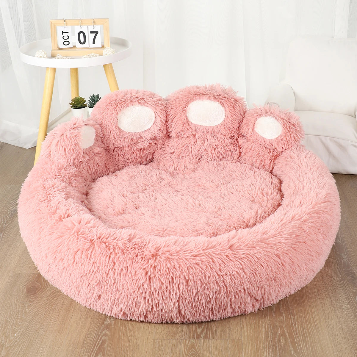 Fluffy Dog Bed  Cozy Sofa Basket for Dogs & Cats with Blanket