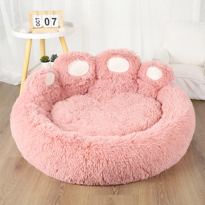 Fluffy Dog Bed  Cozy Sofa Basket for Dogs & Cats with Blanket