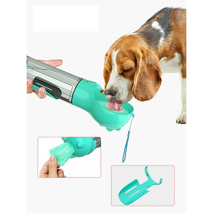 3-in-1 Portable Pet Water Bottle & Feeder – Drink, Food & Poop Dispenser for Dogs