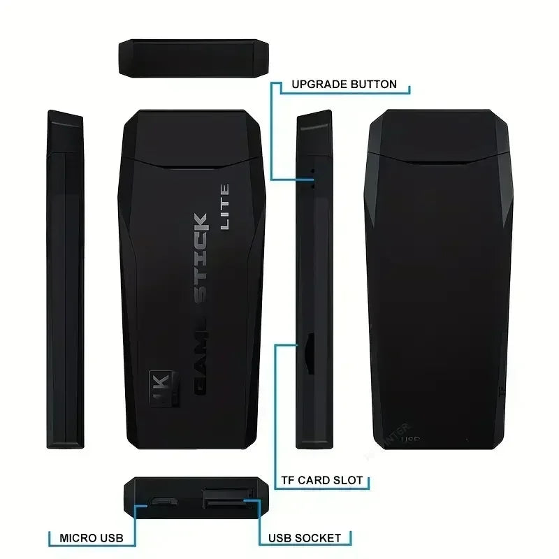 Game Stick Wireless - 4K Retro Console with 10,000 Games & 64GB