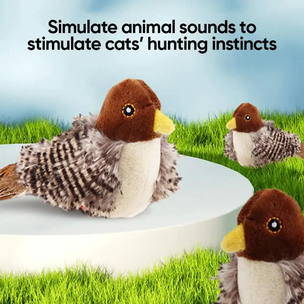 Interactive Bird Toy for Cats with Sound and Catnip