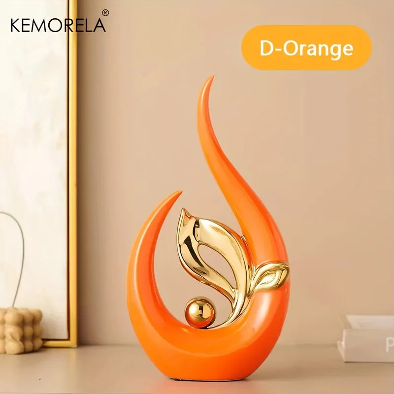 Aura Sculpture: Ceramic Art Piece with Ambient LED Glow