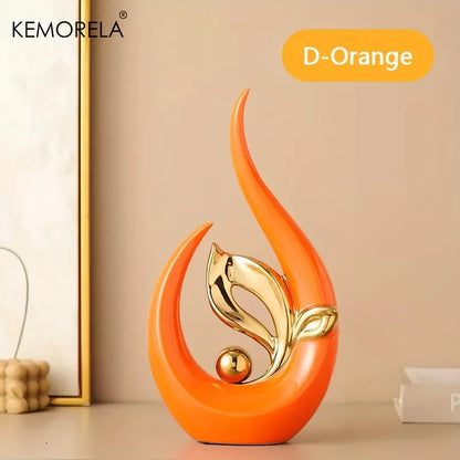 Aura Sculpture: Ceramic Art Piece with Ambient LED Glow