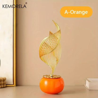 Aura Sculpture: Ceramic Art Piece with Ambient LED Glow