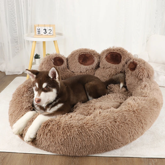 Fluffy Dog Bed  Cozy Sofa Basket for Dogs & Cats with Blanket