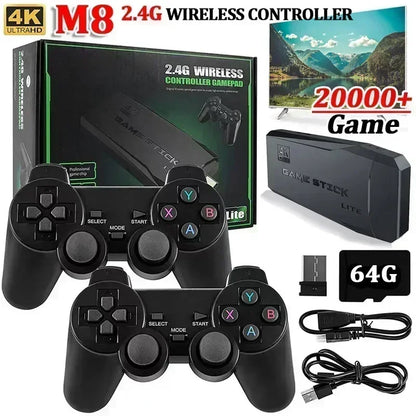 Game Stick Wireless - 4K Retro Console with 10,000 Games & 64GB