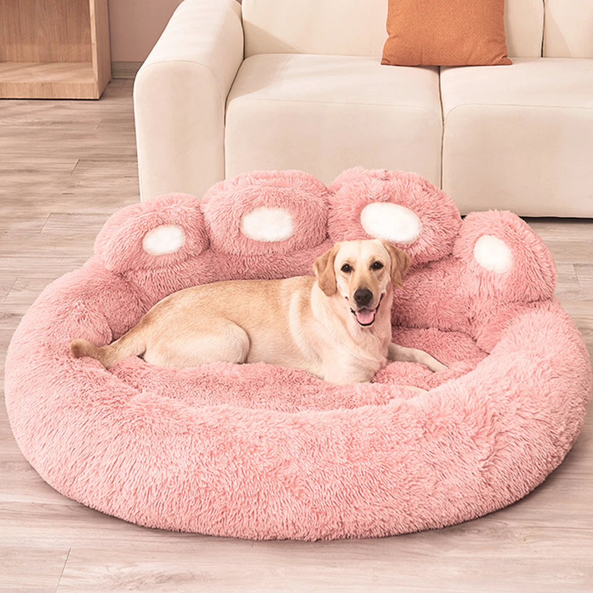 Fluffy Dog Bed  Cozy Sofa Basket for Dogs & Cats with Blanket