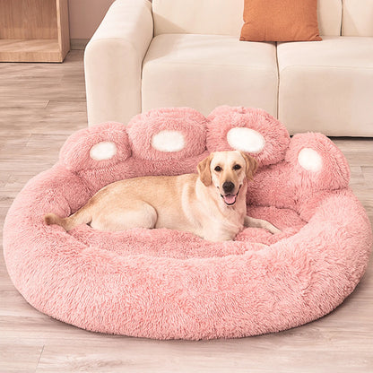 Fluffy Dog Bed  Cozy Sofa Basket for Dogs & Cats with Blanket