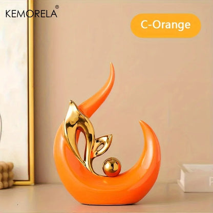 Aura Sculpture: Ceramic Art Piece with Ambient LED Glow