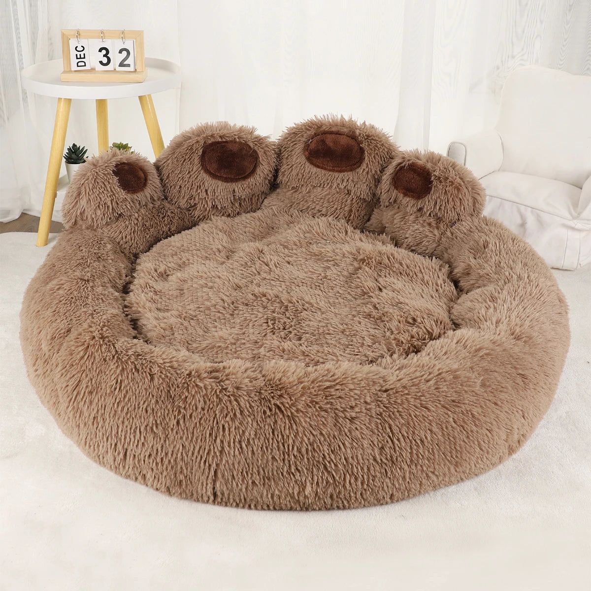 Fluffy Dog Bed  Cozy Sofa Basket for Dogs & Cats with Blanket