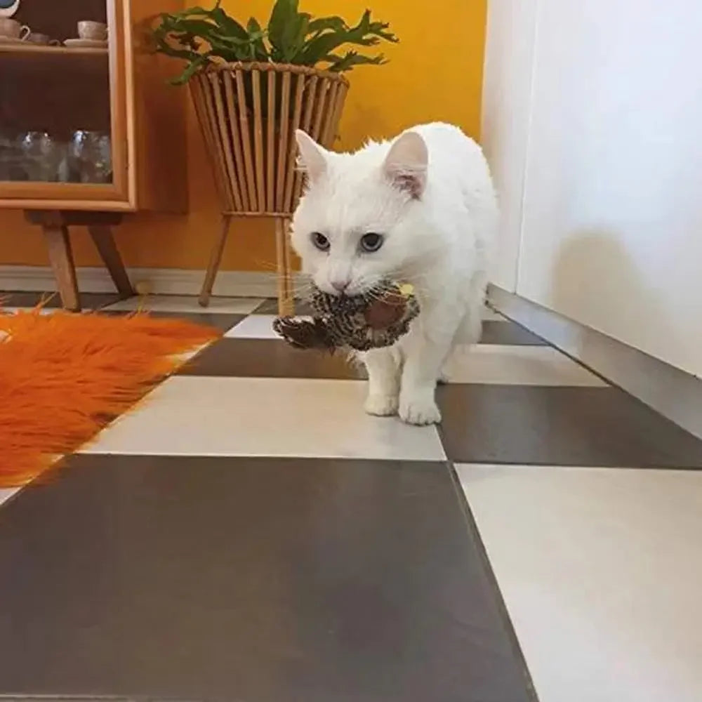 Interactive Bird Toy for Cats with Sound and Catnip