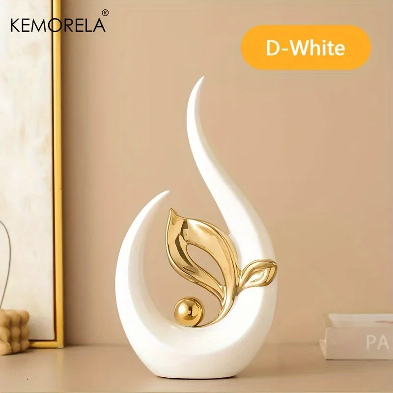 Aura Sculpture: Ceramic Art Piece with Ambient LED Glow