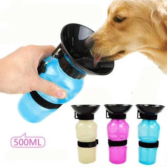 500ml Portable Dog Water Bottle – Travel Cup & Feeder for Dogs