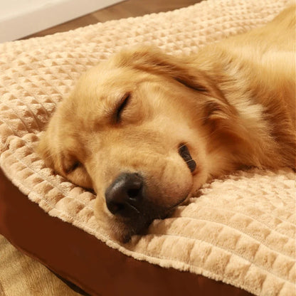 Warm Dog Bed – Soft Fleece Blanket & Detachable Cushion for Pets